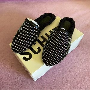 Brand New Schutz Black Embellished Mules Size 9.5